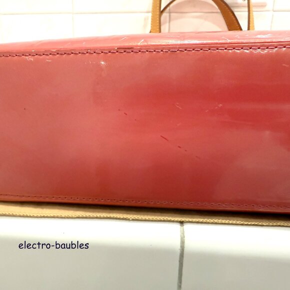 Authentic Louis Vuitton Monogram Vernis Brentwood Tote in Framboise - GUC - Picture 14 of 16